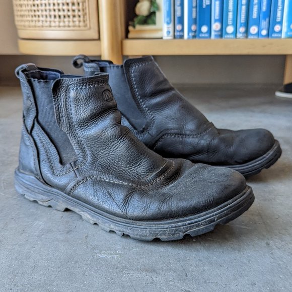 Merrell Men's Black Leather Brevard Chelsea Boots 10